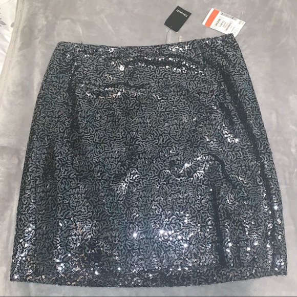 Tahari Sequined Skirt Black/Gunmetal - Picture 1 of 12